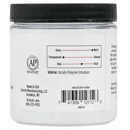 Utrecht Artists' Acrylic Gel Medium - Gel Matte Medium, 8 oz, side of jar