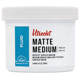 New look! Same formula - Utrecht Artists' Acrylic Fluid Medium - Matte Medium, 4 oz jar