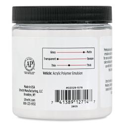 Utrecht Artists' Acrylic Fluid Medium - Matte Medium, 8 oz back of jar
