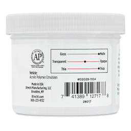 Utrecht Artists' Acrylic Opaque Gel Medium - 4 oz back