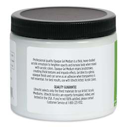 Utrecht Artists' Acrylic Opaque Gel Medium - 16 oz left side