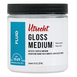 New look! Same formula - Utrecht Artists' Acrylic Fluid Medium - Gloss Medium, 8 oz