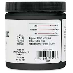 Utrecht Artists' Acrylic Gesso - Black, 8 oz back