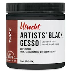 New look! Same formula - Utrecht Artists' Acrylic Gesso - Black, 8 oz