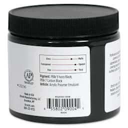 Utrecht Artists' Acrylic Gesso - Black, 16 oz right side