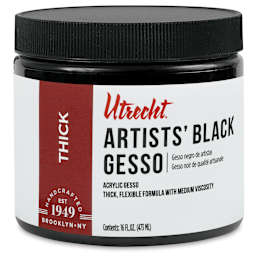 New look! Same formula - Utrecht Artists Acrylic Gesso - Black, 16 oz