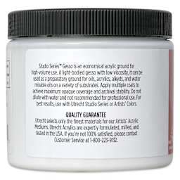 Utrecht Studio Series Acrylic Gesso - 16 oz left side of label