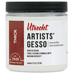 New look! Same formula - Utrecht Artists Acrylic Gesso - White, 8 oz