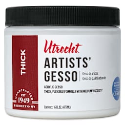 New look! Same formula - Utrecht Artists Acrylic Gesso - White, 16 oz