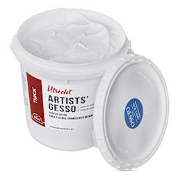 Utrecht Artists Acrylic Gesso - White, 128 oz open to show gesso