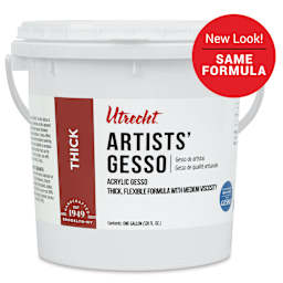 New look! Same formula - Utrecht Artists Acrylic Gesso - White, 128 oz