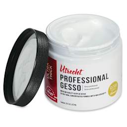 Utrecht Professional Acrylic Gesso - 16 oz with lid removed