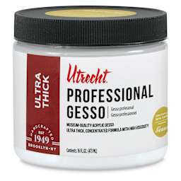 New look! Same formula - Utrecht Professional Acrylic Gesso - White, 16 oz