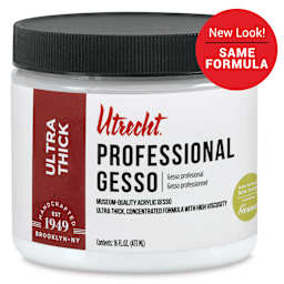 New look! Same formula - Utrecht Professional Acrylic Gesso - White, 16 oz