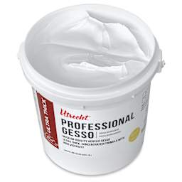 Utrecht Professional Acrylic Gesso - 128 oz open to show gesso