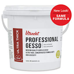New look! Same formula - Utrecht Professional Acrylic Gesso - White, 128 oz