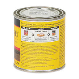 Minwax Wood Finish Oil-Based Penetrating Stain - Ebony, 8 oz back of can