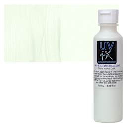 Tri-Art UVFX Black Light Poster Paint - Glow in the Dark, 120 ml bottle and swatch