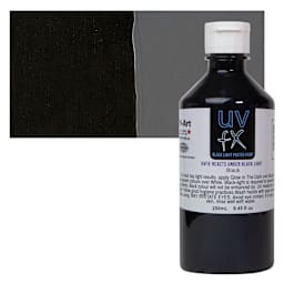Tri-Art UVFX Black Light Poster Paint - Black, 250 ml bottle and swatch