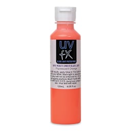 Tri-Art UVFX Black Light Poster Paint - Fluorescent Orange, 120 ml