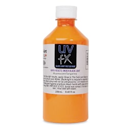 Tri-Art UVFX Black Light Poster Paint - Fluorescent Tangerine, 250 ml