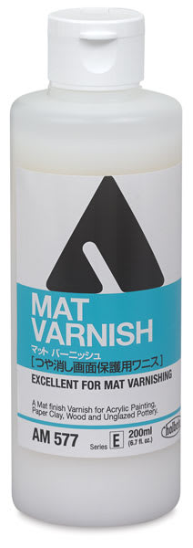 Holbein Acrylic Varnish - 200 ml bottle of Matte Varnish shown