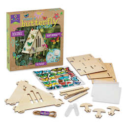Craft-Tastic Nature Make A Butterfly House Kit, contents laid out