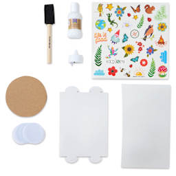 Craft-Tastic Nature Lantern Kit, contents laid out