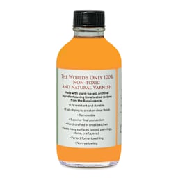 Natural Earth Paint Natural Varnish - 4 oz Glass Bottle, side view