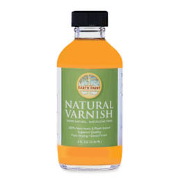 Natural Earth Paint Natural Varnish - 4 oz Glass Bottle, front view