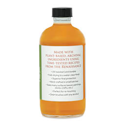 Natural Earth Paint Natural Varnish - 8 oz Glass Bottle, side view