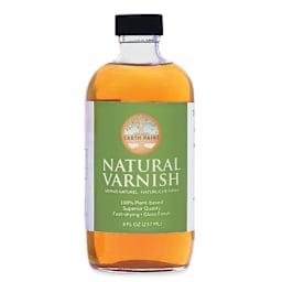 Natural Earth Paint Natural Varnish - 8 oz Glass Bottle, front view
