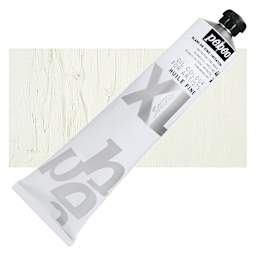 Pebeo XL Studio Oil Paint - Zinc White Imitation, 200 ml tube and swatch