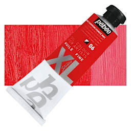Pebeo XL Studio Oil Paint - Cadmium Red Deep Imitation, 37 ml Tube and swatch