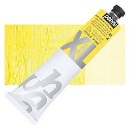 Pebeo XL Studio Oil Paint - Cadmium Lemon Yellow Imitation, 200 ml Tube and swatch