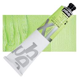 Pebeo XL Studio Oil Paint - Bright Green, 200 ml tube and swatch