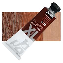 Pebeo XL Studio Oil Paint - Burnt Sienna, 37 ml tube and swatch