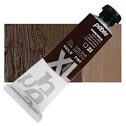 Pebeo XL Studio Oil Paint - Burnt Umber, 37 ml tube and swatch