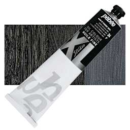 Pebeo XL Studio Oil Paint - Ivory Black, 200 ml tube and swatch