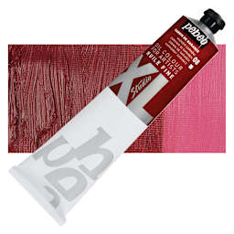 Pebeo XL Studio Oil Paint - Madder Carmine, 200 ml Tube and swatch