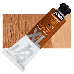 Pebeo XL Studio Oil Paint - Raw Sienna, 37 ml tube and swatch