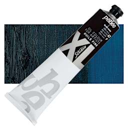 Pebeo XL Studio Oil Paint - Steel Blue, 200 ml tube and swatch