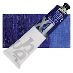 Pebeo XL Studio Oil Paint - Ultramarine Blue, 200 ml tube and swatch