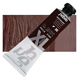 Pebeo XL Studio Oil Paint - Van Dyck Brown, 37 ml Tube and swatch