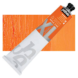 Pebeo XL Studio Oil Paint - Vivid Orange, 200 ml Tube and swatch