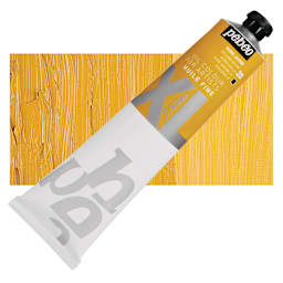 Pebeo XL Studio Oil Paint - Yellow Ochre, 200 ml Tube and swatch