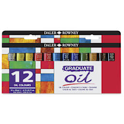 Daler-Rowney Graduate Oil Colors - Assorted, Set of 12, 22 ml tubes front of package