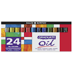 Daler-Rowney Graduate Oil Colors - Assorted, Set of 24, 22 ml tubes front of package