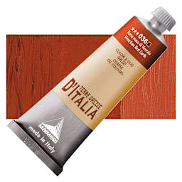 Maimeri Italian Natural Earth Oil Paint - Venetian Red Earth, 60 ml tube and swatch