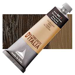 Maimeri Italian Natural Earth Oil Paint - Brown Earth from Florence, 60 ml tube and swatch